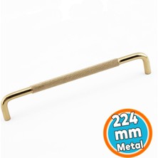 Nzb Mobilya Çekmece Dolap Dolabı Modern Kapak Kulpları Altın Gold Metal Kulp 224 mm 22.4 cm
