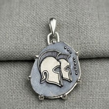 Ebrar Silver Gümüş Ikizler Burç Kolye Ucu Mat 925 Ayar Gümüş Ikizler Figürlü Unisex Kolye Ucu