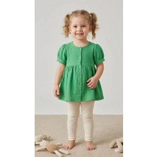 Çikoby Kız Bebek Düğmeli Elbise CKB-50547