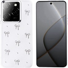 Alstrap Tecno Spark 20 Pro Uyumlu Parlak Şeffaf Silikon Kılıf Metal Desenli Darbe Emici Koruma