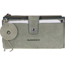 BloominBag Mint Still Lozan Hakiki Süet Çapraz Askılı Telefon Bölmeli Cüzdan Çanta
