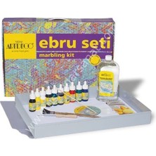 Artdeco Profesyonel Ebru Seti 35X50 Cm. Metal Tekneli 10 Renk