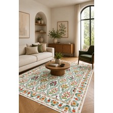 Pelura Halı Modern Floral Desen Baskılı Kaymaz Yıkanabilir Salon Oturma Odası Mutfak Balkon Halısı Yolluk