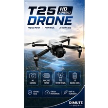 Dimute Shop T25 Drone Hd Kamera Fırçasız Motor Katlanabilir Uzaktan Kumandalı Hava Çekim Drone