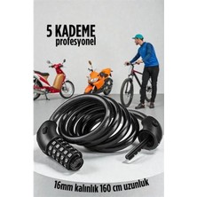 Marsilyan Şifreli Bisiklet Kilidi 16 mm Kalınlık 200 cm Scooter Motosiklet Kilidi - Çelik Kablo 722481