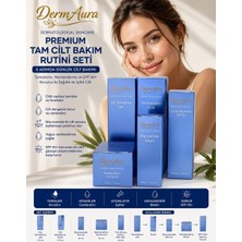 DermAura Premium Cilt Bakım Seti | Temizleme Jeli, Tonik, Niacinamide Serum, Nemlendirici ve Spf 50+ Güneş Koruması