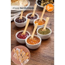 Orvila 6 Adet Ahşap Mama Kaşığı - Reçel Bal Servis Çay Kaşık 13 cm