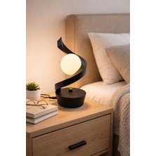 3Dikili Design 3D Baskı Modern Spiral Masa Lambası – Dekoratif LED Gece Lambası – Minimal Tasarım Komodin Lambası