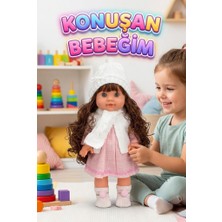 Farbu Oyuncak Lucia Girl Konuşan 35 cm - Etkileşimli Kolları Bacakları ve Kafası Et Kutulu Atkılı Oyuncak Bebek