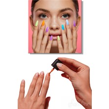 Şehber Dekoratif Kare Kanvas Tablo Tekli Kuaför Güzellik Salonu Makyaj Nail Art Manikür 1439