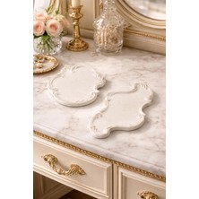 Otaera Dantel Form No:01–02 | Kabartma Vintage Dantel Desenli Dekoratif Tabaklar – 2’li Sunum & Takı Tepsi
