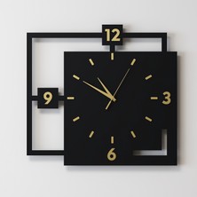 Decotimex Phoenix Duvar Saati 43X41 (Siyah-Gold)