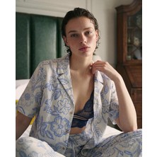 Pierre Cardin Braletli Keten Dokulu Kadın Kısa Kol Pijama Takım - LX.26231