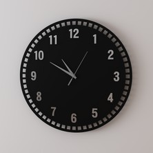 Decotimex Luna Duvar Saati 40X40 (Siyah-Krom)