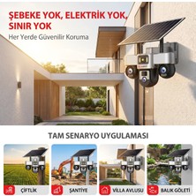 Dobest Güneş Enerjisiyle Çalışan Üçlü Lensli Yüksek Çözünürlüklü Video Güvenlik Kamerası ,VTS30 4g Uygulama Uzaktan Kumandası Iki Yönlü Sesli Iletişim 360° Dönebilen Lens