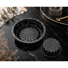 royalgross Chef Serisi Döküm Mini Siyah Tart Kek Kalıbı 1 Adet Granit Yapışmaz Fırın Kalıbı