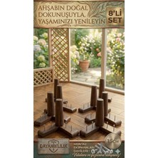Legora Wood Design 1. Sınıf Gürgen Ağacı 15 cm Koyu Ceviz Mobilya Koltuk Tv Ünitesi Yükseltme Ayakları 8'li Set