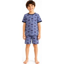 Tenra Erkek Çocuk Pamuklu Şortlu Pijama Takımı 3-12 Yaş