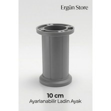 Ergün Store 2 Adet 10 cm Jumbo Ayak Gri Sert Plastik Ayarlanabilir (10-12) Mobilya Ayağı