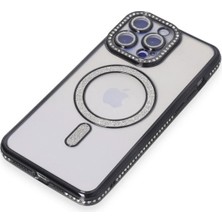 Alkasaz Iphone 15 Pro Kılıf Joke Simli Magneticsafe Kılıf Renk: Siyah