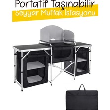 Efsane KAMP - Portatif Taşınabilir Seyyar Mutfak Istasyonu - Tezgah, Dolap, Organizer, Masa