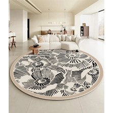 Chilai Home Latino Dekoratif Çap Halı, Kaydırmaz Tabanlı, Yıkanabilir Djth