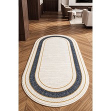 Chilai Home Bestıe Oval Makinede Yıkanabilir Kaymaz Taban Leke Tutmaz Dijital Salon Halısı Mutfak Halısı ve Yolluk