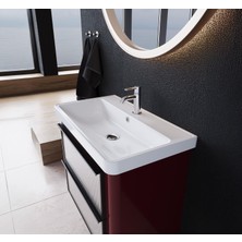 Turkuaz Seramik Turkuaz Cerastyle Luna 80*46 cm Etajerli Damlalıklı Lavabo