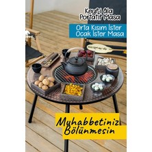 Efsane KAMP - Portatif Taşınabilir Keyf-I Ala Kamp Mangal Masası 80CM x 50 cm