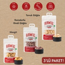 Rawie 3'lü Paket Mezgit, Tavuk Göğüs & K.hindi Göğüs Kedi Ödül Maması, Freeze Dry, %100 Doğal, Katkısız
