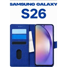 Upeka Samsung Galaxy S26 Kılıf Kumaş Desenli Cüzdanlı Standlı Kapaklı Kılıf