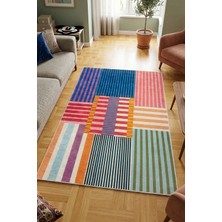 Chilai Home Leures Renkli Makinede Yıkanabilir Kaymaz Taban Leke Tutmaz Dijital Salon Halısı Mutfak Halısı ve Yolluk