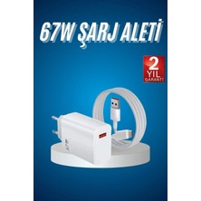 Alkasaz Hızlı Şarj Aleti Adaptörü Kablo Seti 67W Uzun Ömürlü Beyaz