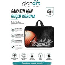 Glanart Askılı, Fermuarlı 35X50 Resim Çantası Su Geçirmez Ketenli Kumaş 35X50 Proje Çantası Basket