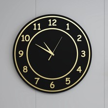 Decotimex Tiger Duvar Saati 40x40 (Siyah-Gold)