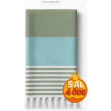 Calmera Natura Peştemal | Pamuk - Doğal Saçaklı | Plaj, Havuz, Spa, Hamam, Sauna, Spor, Seyahat Havlusu - Mint