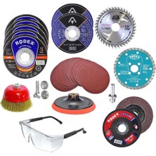 Badem10 34 Parça 115 mm Spiral Taşlama Cırt Zımpara Seti Ahşap Metal Mermer Kesici Diskler
