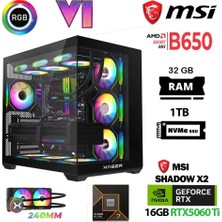 Xaser Lexus X690 Ryzen 7 7800X3D 32GB Ram 1tb M.2 Nvme SSD 16GB RTX5060 Ti Sıvı Soğutmalı Masaüstü Oyuncu Bilgisayarı