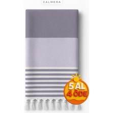 Calmera Natura Peştemal | Pamuk - Doğal Saçaklı | Plaj, Havuz, Spa, Hamam, Sauna, Spor, Seyahat Havlusu - Lila