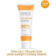 Sinoz Spf 50 Leke Karşıtı Yüksek Koruyucu Yüz Güneş Kremi 50 ml Normal Ve Kuru Ciltler Için