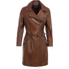 Tergan Four Season Taba Hakiki Deri Kadın Deri Trençkot - K24KDM320444-R51