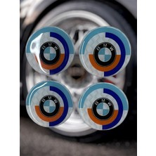 Bmw Jant Göbeği Damla Etiket 4 Lü Oto Universal Jant Göbeği 3D Jant Arması Damla Sticker Seti