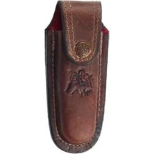 Aslanoğlu Store Kurt Figürlü Hakiki Deri Çakı Kılıfı No:1, 11 x 4 cm - Kemerlikli