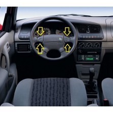 BLG Skoda Felicia Direksiyon Korna Düğmesi ve Alt Taşıyıcı Tamir Seti (4 Parça / Siyah / Abs Plastik / Parça Kodu: 3A0419097)