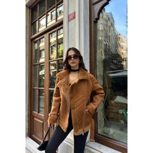 Premium Süet Içi Tavşan Kürklü Mont MLB082