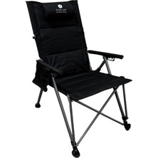 Windcamp Katlanır Premium Sırt Ayarlanabilir Siyah Unisex Kamp Sandalyesi