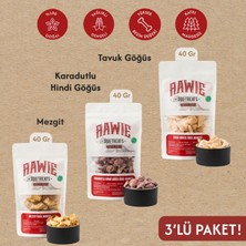 Rawie 3'lü Paket Mezgit, Tavuk Göğüs & K.hindi Göğüs Köpek Ödül Maması, Freeze Dry, %100 Doğal, Katkısız