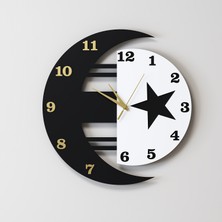 Decotimex Golden Duvar Saati 40X40 (Siyah-Beyaz-Gold)