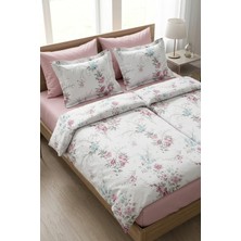 First Choice Leena %100 Pamuk Saten 200 Tc (80 Tel) Baskılı Aile Boyu Nevresim Takımı - 2 Nevresimli (7 Parça)