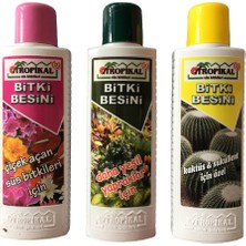Tropikal Bitki Besini 3'lü Set Çiçek Açan ve Daha Yeşil Yapraklı Bitkiler İçin 225 ml